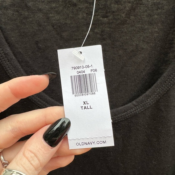 Old Navy Solid Black Linen Blend Flutter Sleeve Loose Fit NWT Casual Tee - Picture 4 of 7